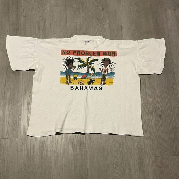 Tops - Vintage 90s Beavis & Butthead Bahamas Beach Reggae Rasta Cropped Shirt